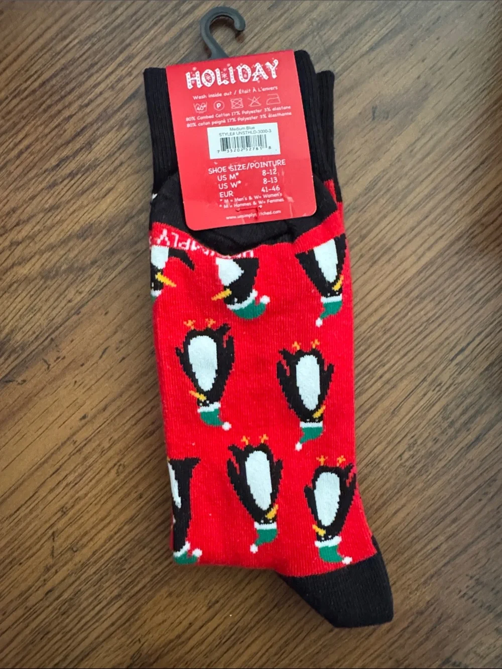 Holiday Penguin Socks - C1.RBk.M